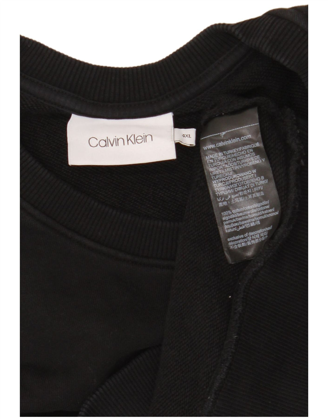 Calvin Klein Herren Graphic Sweatshirt Pullover 4XL Schwarz Baumwolle