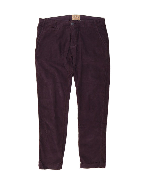 ZARA Mens Slim Corduroy Trousers W36 L32 Purple