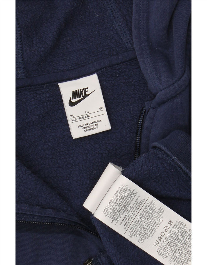 NIKE Mädchen-Kapuzenpullover mit Reißverschluss, 15–16 Jahre, XL, Marineblau, Baumwolle