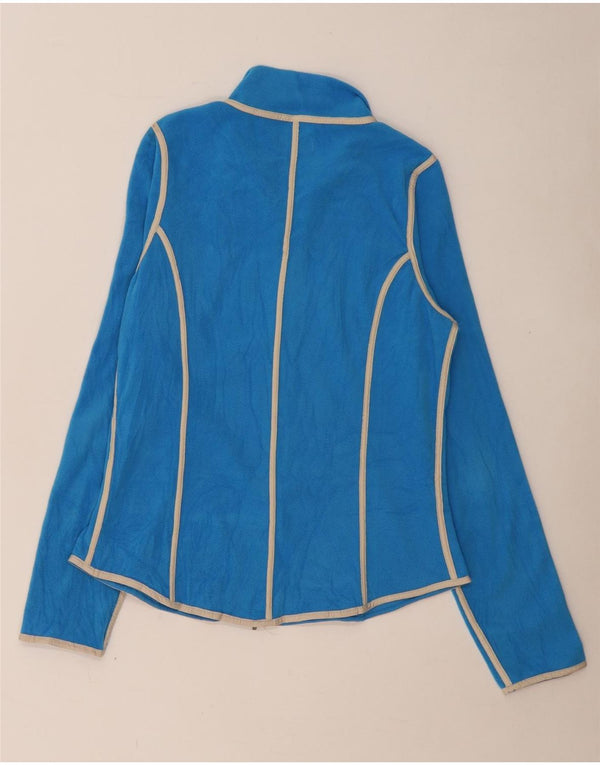 SERGIO TACCHINI Damen Fleecejacke UK 14 Großes blau gestreiftes Polyester