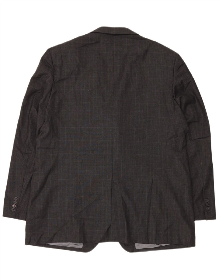 Marks & Spencer Herren-Blazer, lang, mit 3 Knöpfen, UK 48, 2XL, grau kariert