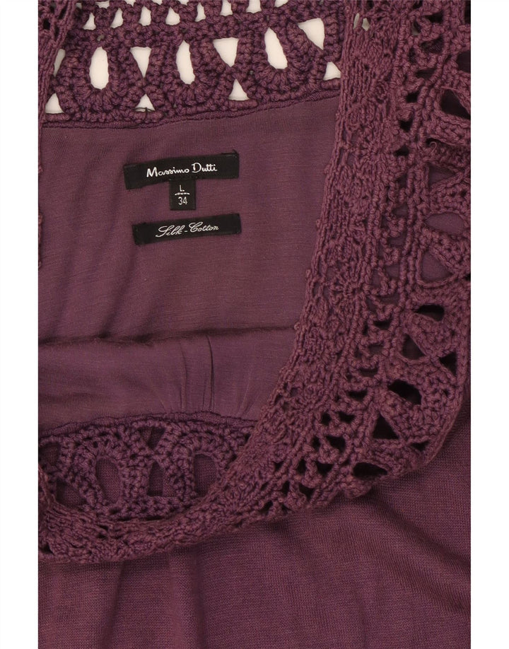 MASSIMO DUTTI Womens Basic Dress UK 14 Large Burgundy Viscose Vintage Massimo Dutti and Second-Hand Massimo Dutti from Messina Hembry 