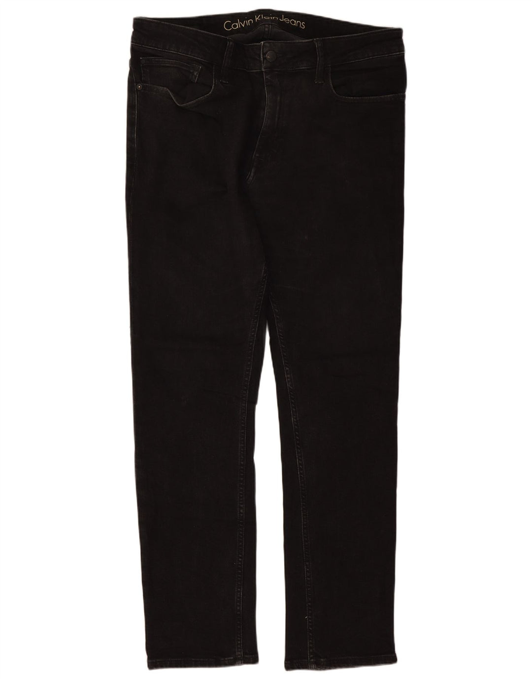 Calvin Klein Herren Straight Jeans W34 L30 Schwarze Baumwolle