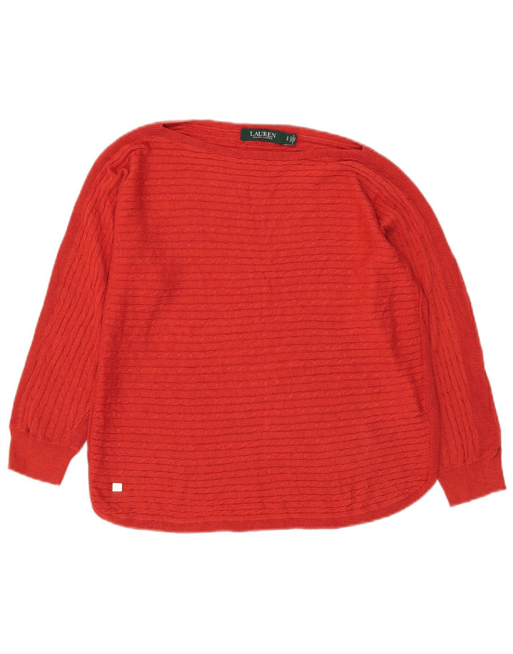 Ralph Lauren Damen-Top, 3/4-Ärmel, UK 10, Größe S, rotes Lyocell