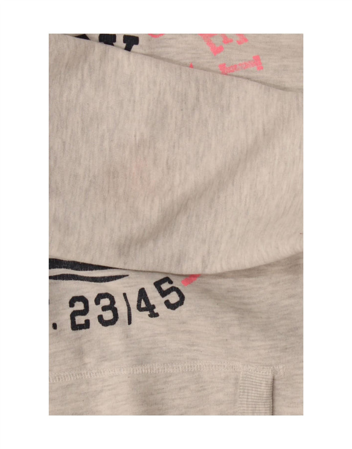 Superdry Herren Grafik-Kapuzenpullover aus mittelgrauer Baumwolle