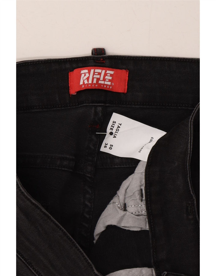 RIFLE Mens Slim Jeans IT 50 Large W36 L28 Black Cotton Vintage Rifle and Second-Hand Rifle from Messina Hembry 