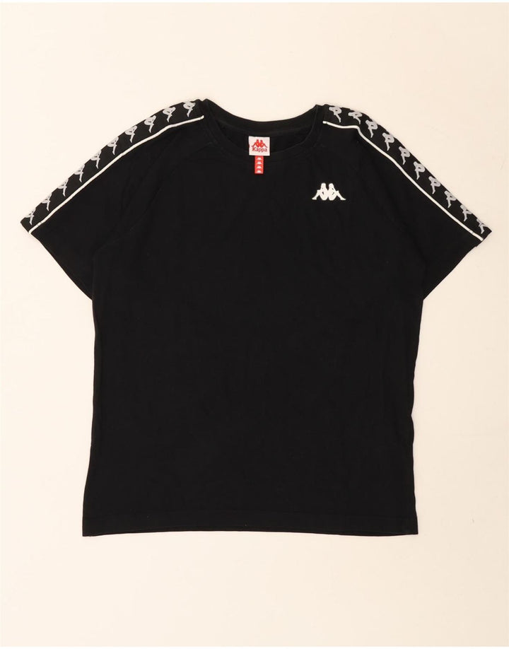 Kappa Herren-T-Shirt mit Grafik, Größe S, schwarze Baumwolle