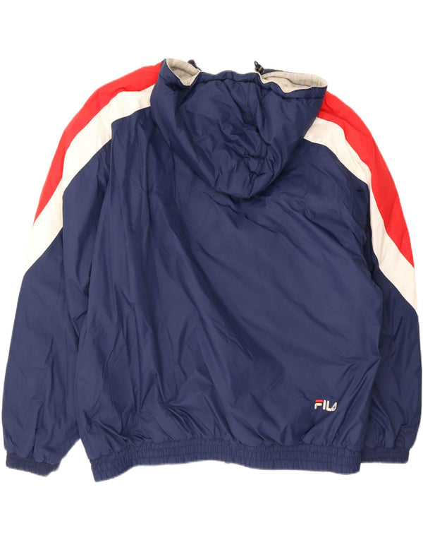 Fila Herren Kapuzen-Wendejacke UK 42 XL Marineblau Colourblock Polyamid