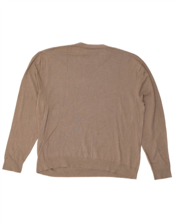 Zara Herren-Pullover mit Rundhalsausschnitt, groß, graue Viskose
