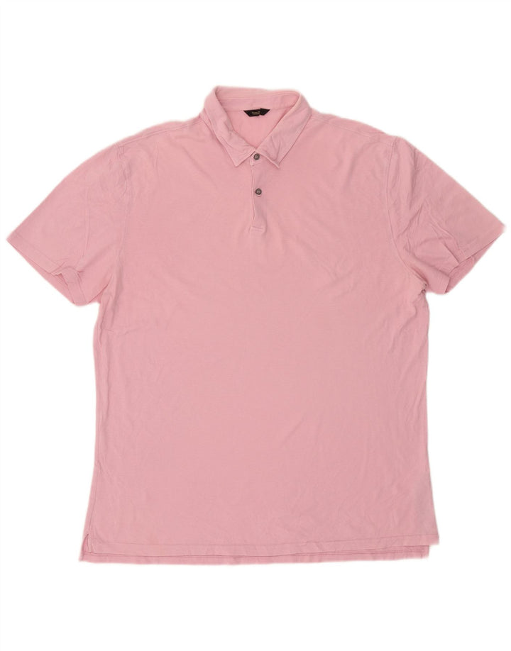 Massimo Dutti Herren Poloshirt 2XL Rosa Baumwolle