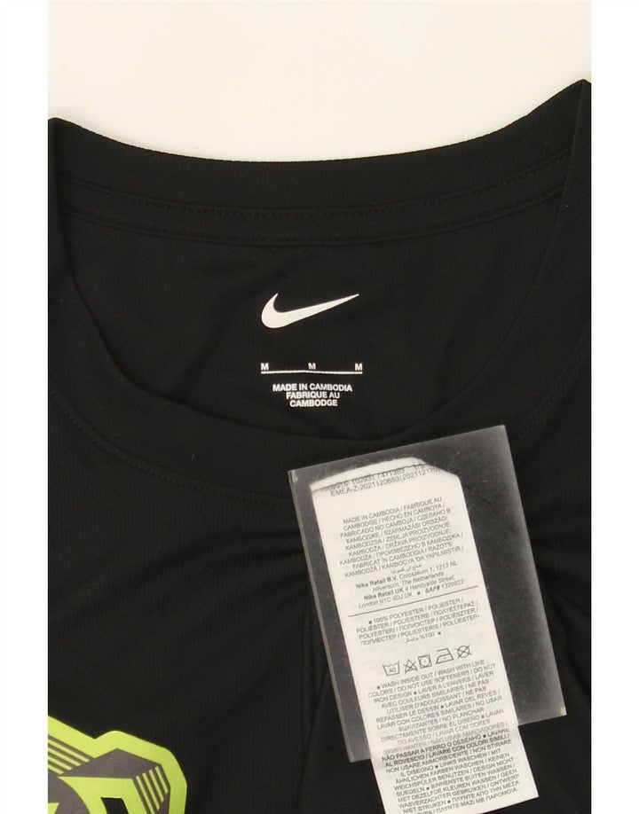 Nike Herren-T-Shirt mit Grafik, mittelgroß, schwarzes Polyester