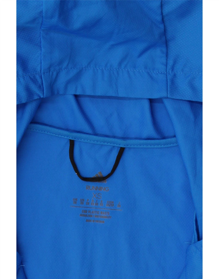ADIDAS Mens Hooded Tracksuit Top Jacket XS Blue Polyester Vintage Adidas and Second-Hand Adidas from Messina Hembry 