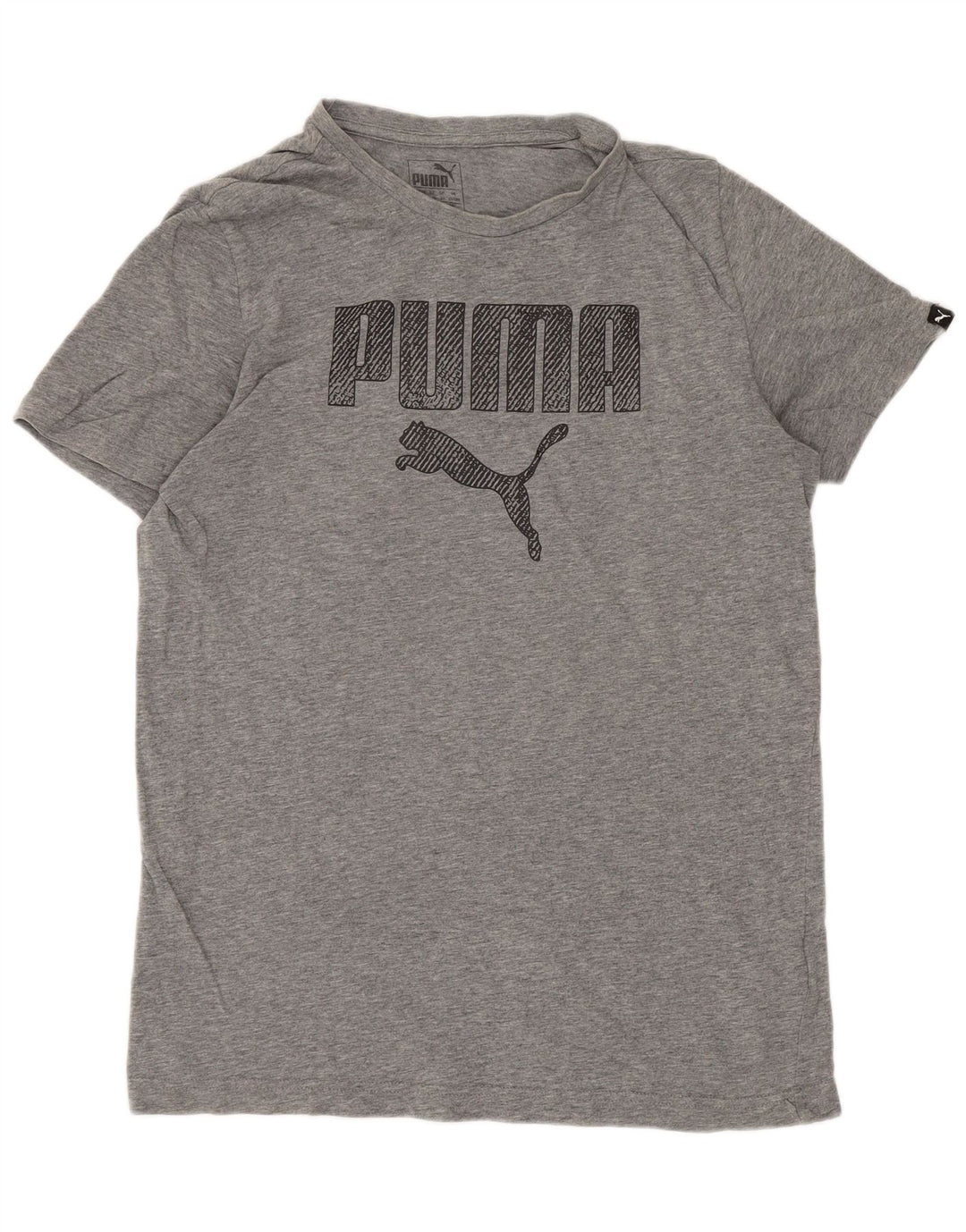 Puma Jungen T-Shirt mit normaler Grafik, 15–16 Jahre, graue Baumwolle