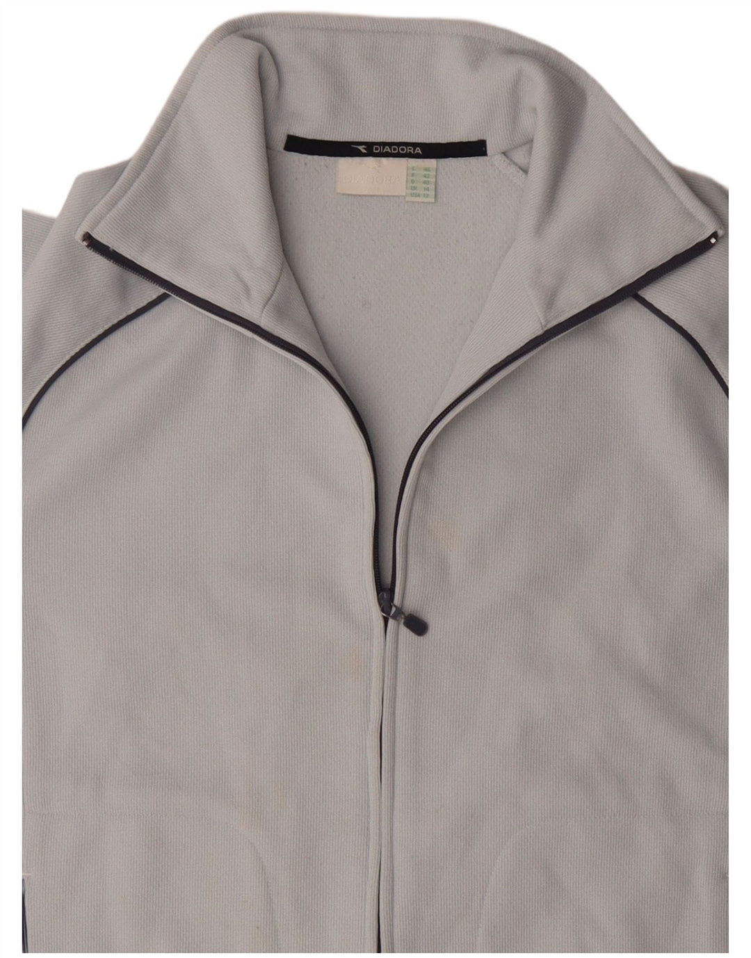 Diadora Damen-Trainingsanzug-Top-Jacke, UK 14, groß, blaues Colourblock-Polyester