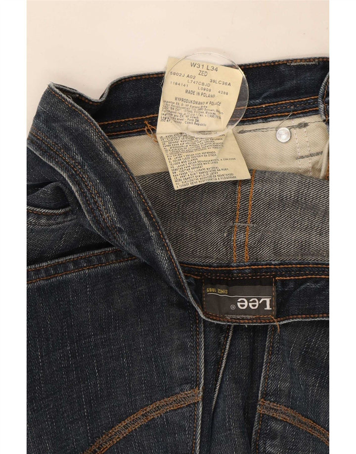 Lee Herren Zed Straight Jeans W31 L34 Blaue Baumwolle