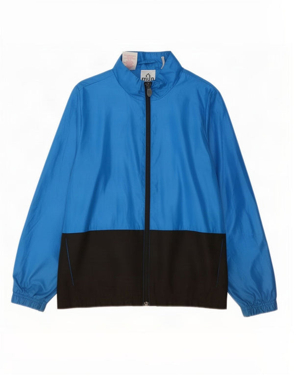 Adidas Jungen-Trainingsanzug-Top-Jacke, 9–10 Jahre, blaues Colourblock-Polyester