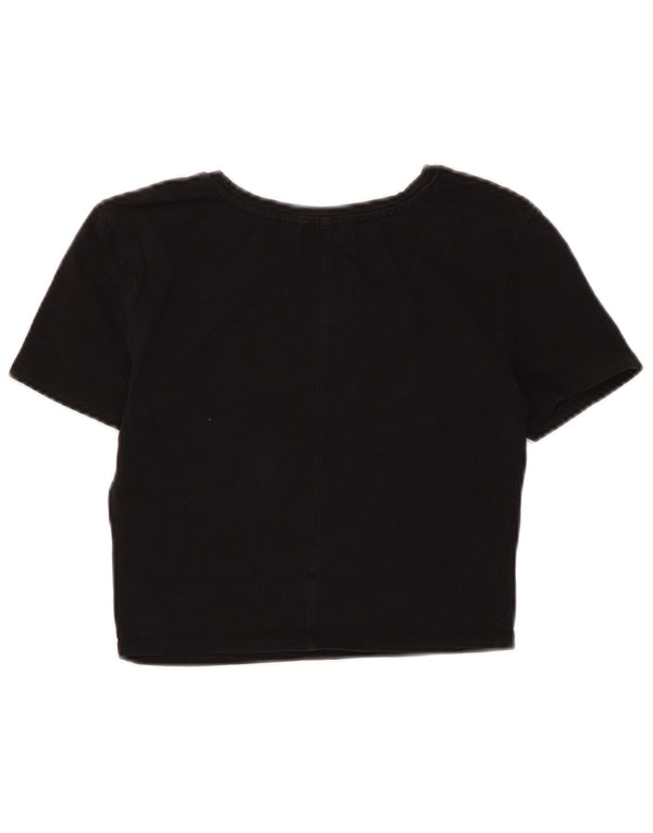 Zara Damen Crop T-Shirt Top UK 8 Small Schwarz