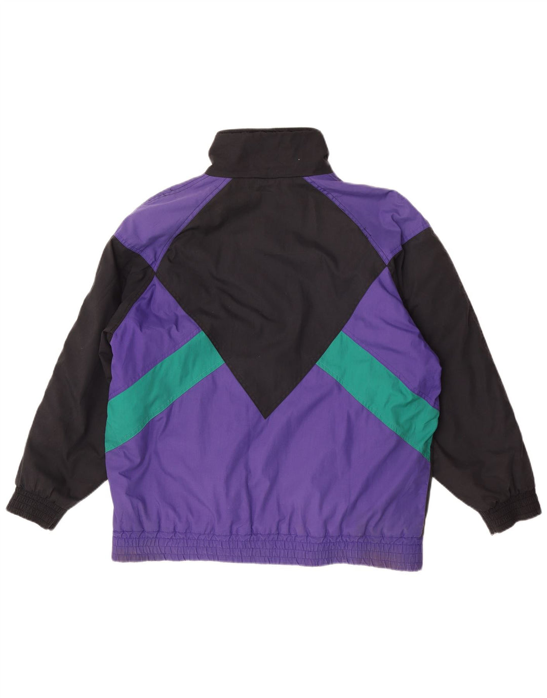 Vintage Damen-Windbreaker-Jacke, UK 16, groß, mehrfarbig, Farbblock