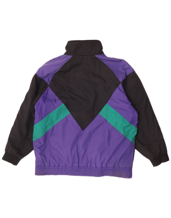 Vintage Damen-Windbreaker-Jacke, UK 16, groß, mehrfarbig, Farbblock