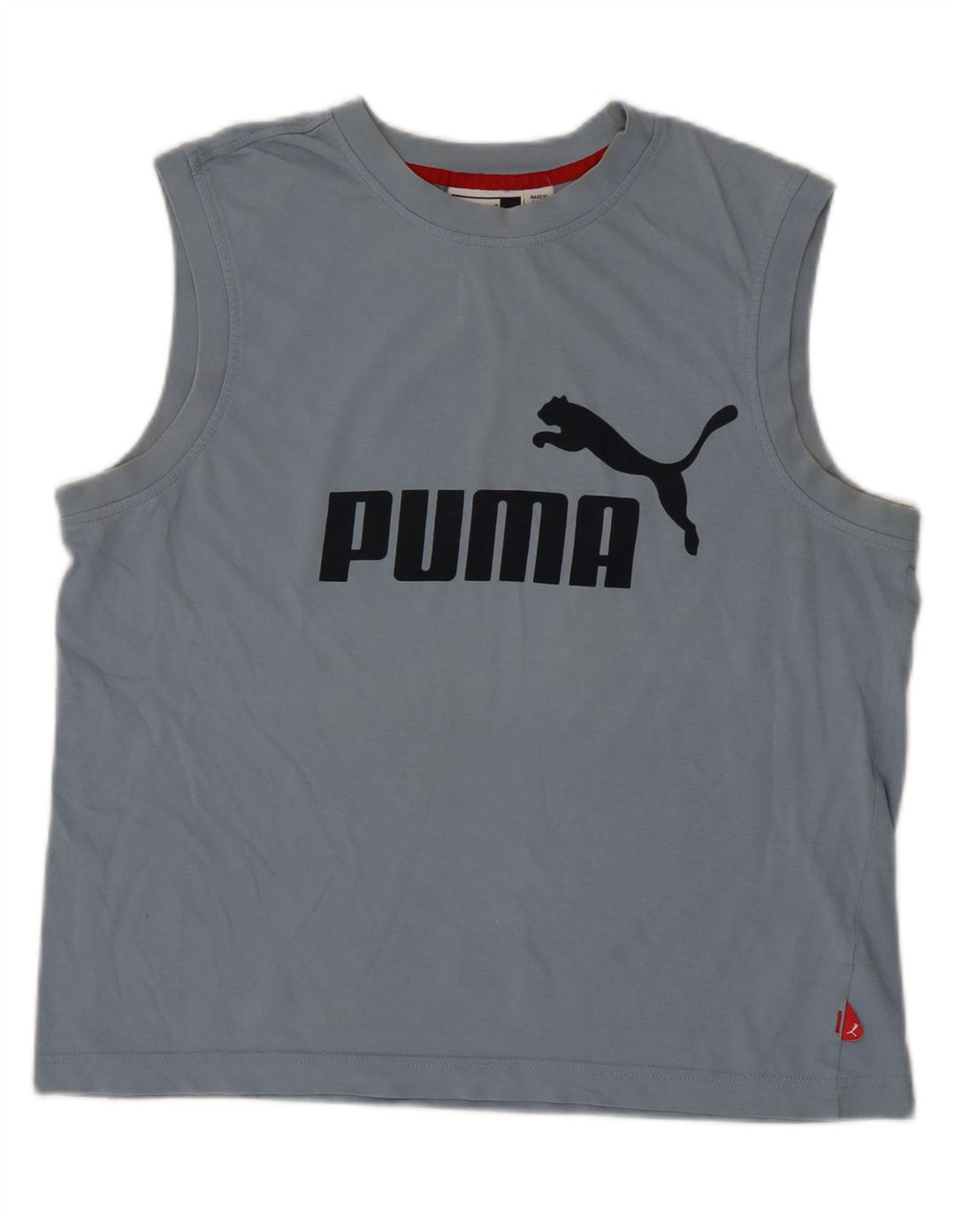 Puma Damen Graphic Vest Top UK 18 XL Blaue Baumwolle