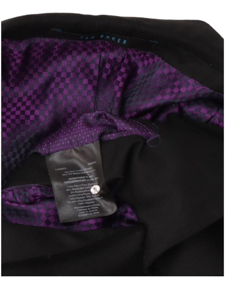 Ted Baker Herren-Blazer mit 2 Knöpfen, UK 40, große schwarze Wolle