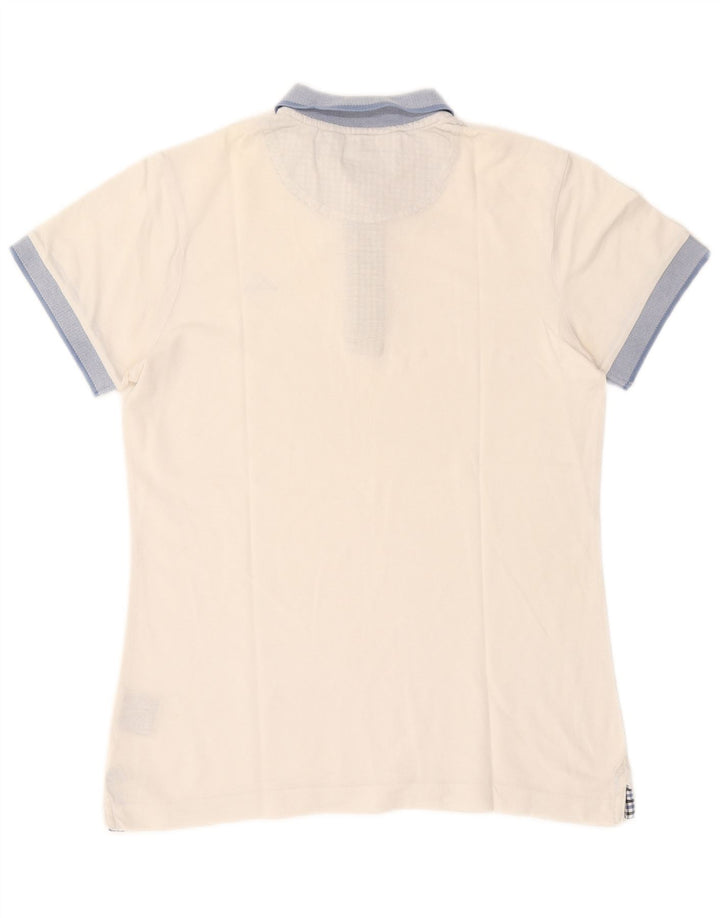 Kappa Herren-Poloshirt aus mittelweißer Colourblock-Baumwolle