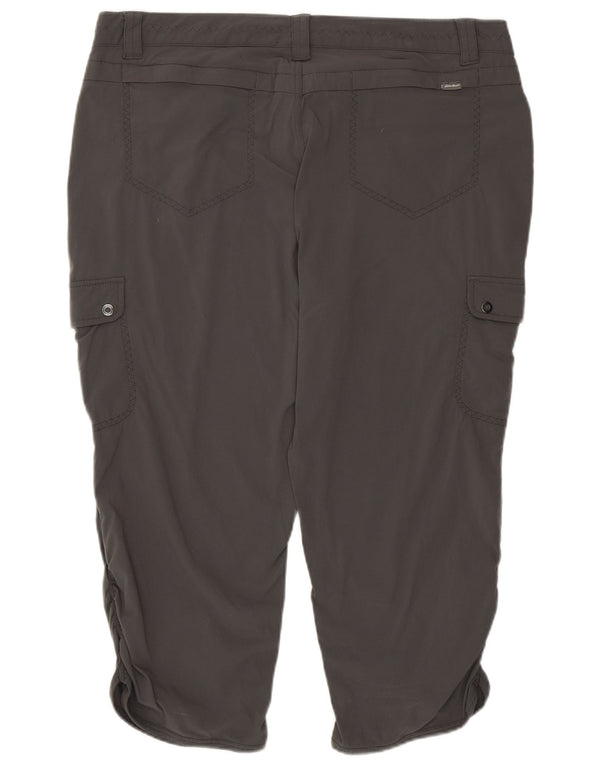 Eddie Bauer Damen Cargo-Caprihose US 14 XL W36 L20 Graues Nylon