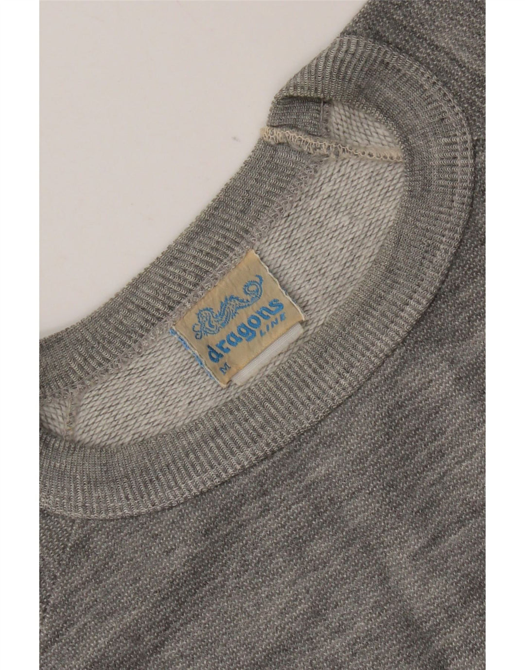 Vintage Herren-Sweatshirt mit Grafik, mittelgrau gefleckte Baumwolle