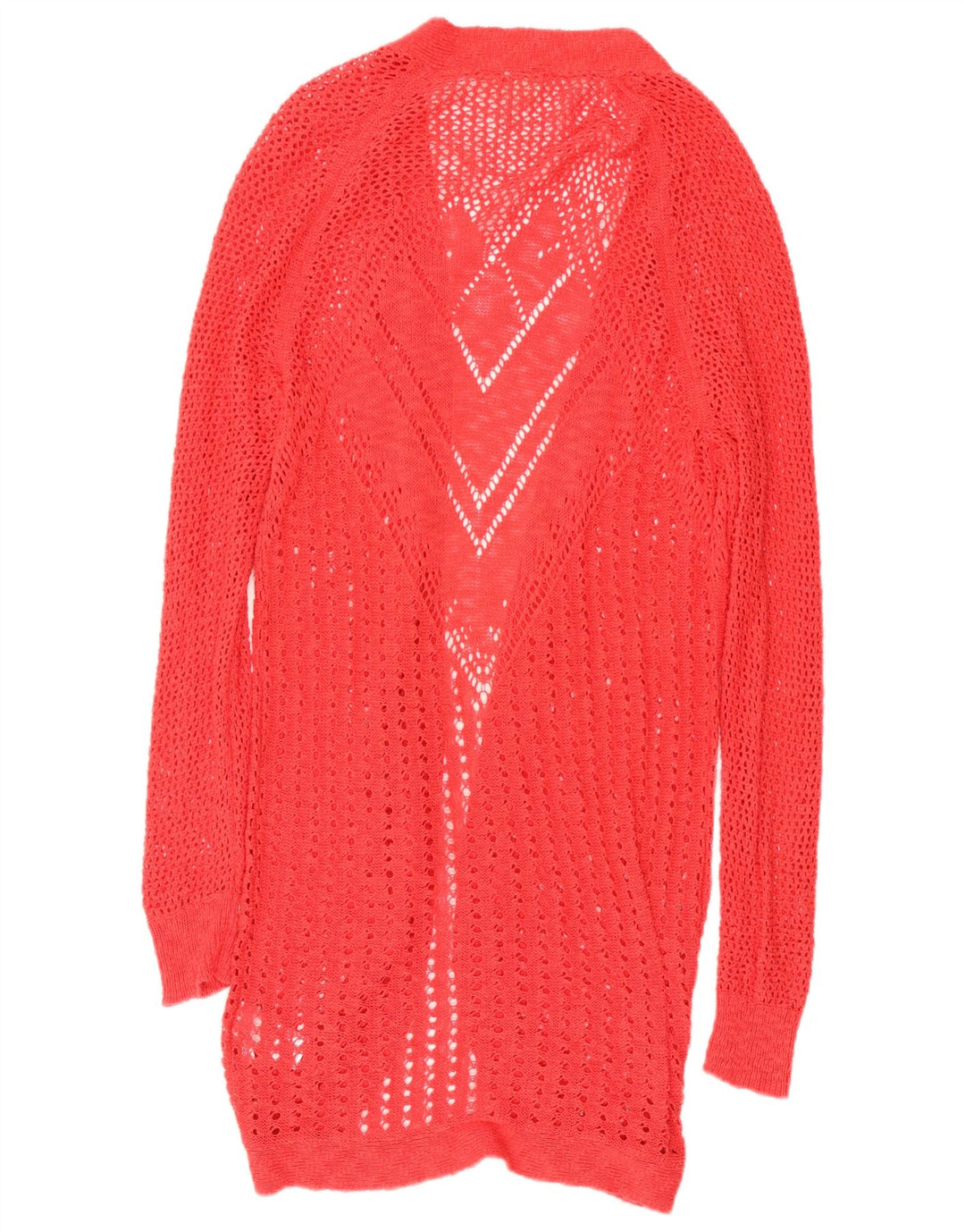 ROXY Damen-Longline-Häkel-Cardigan-Pullover UK 18 XL Rote Baumwolle
