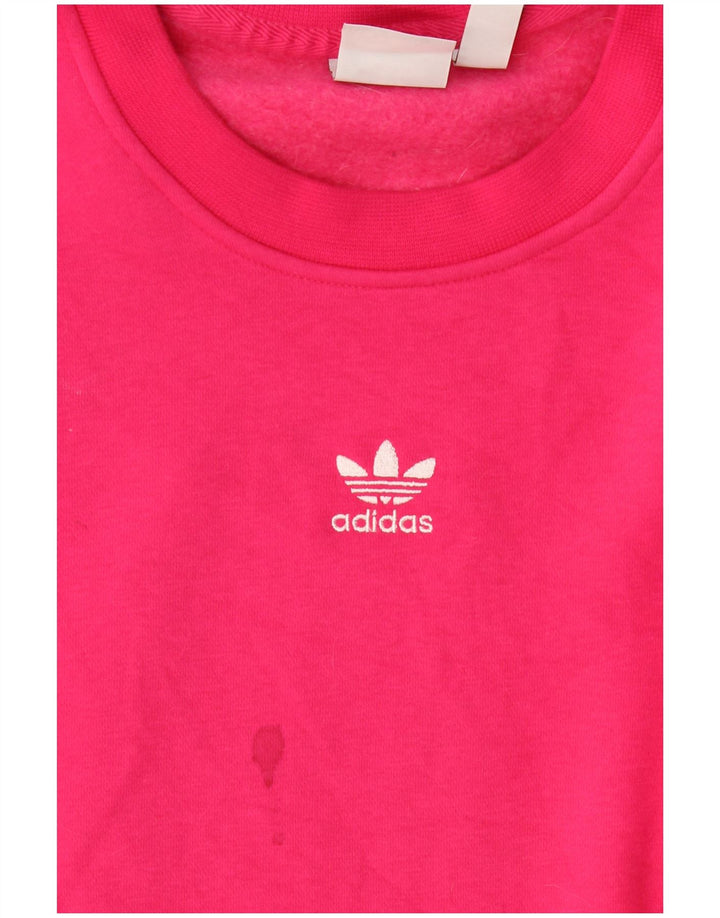 Adidas Damen Übergroßer Sweatshirt-Pullover UK 12/14 Mittelrosa Polyester