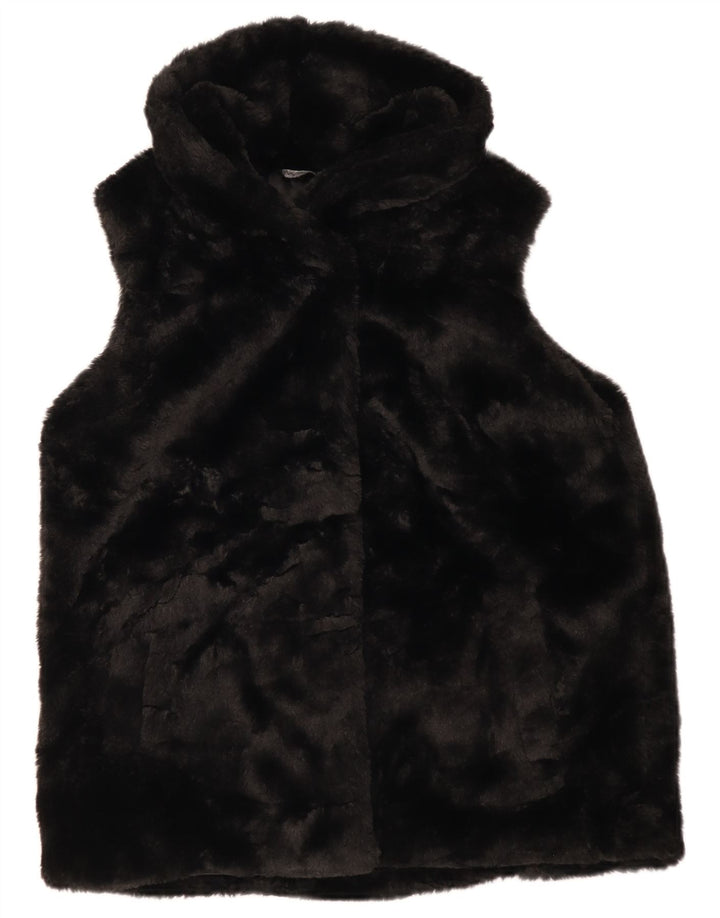 M&Co Damen Kunstpelzweste UK 12 Mittelschwarzes Polyester
