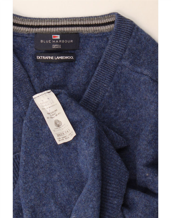 Marks & Spencer Damen-Pullover mit V-Ausschnitt, Gr. 14, mittleres Marineblau