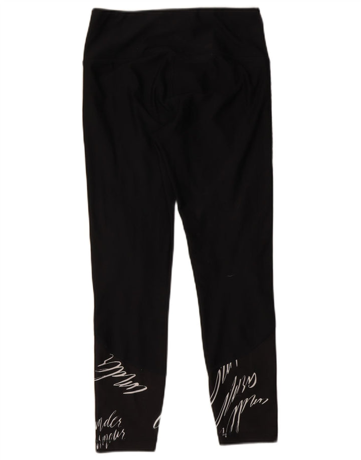 Under Armour Damen Heat Gear Graphic Leggings UK 8 Small Schwarz Polyester