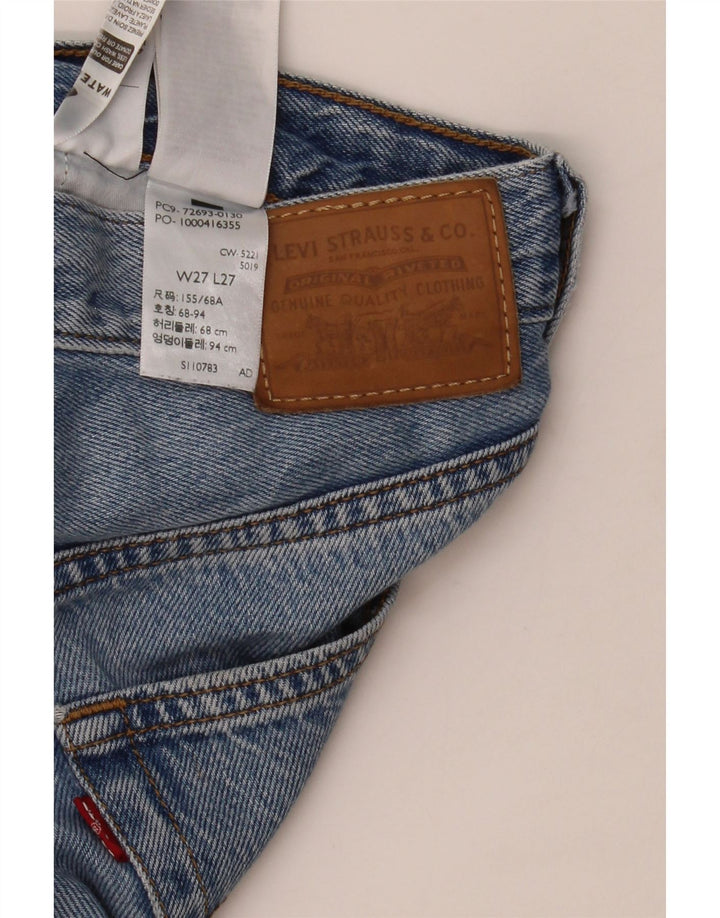 LEVI'S Damen Ribcage Straight Jeans W27 L27 Blaue Baumwolle