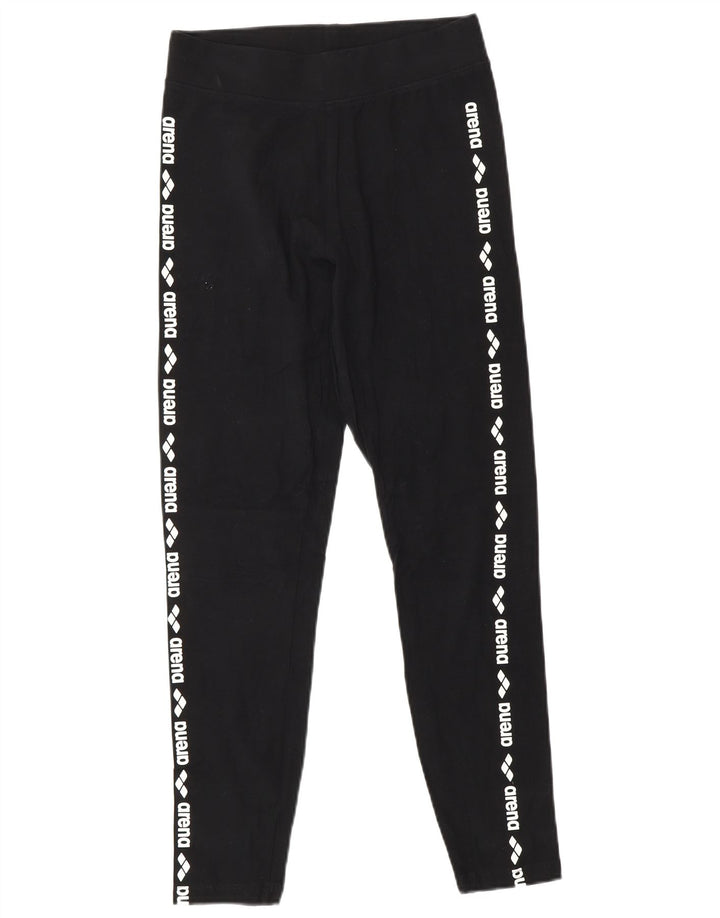 ARENA Womens Graphic Leggings UK 6 XS Schwarz Baumwolle