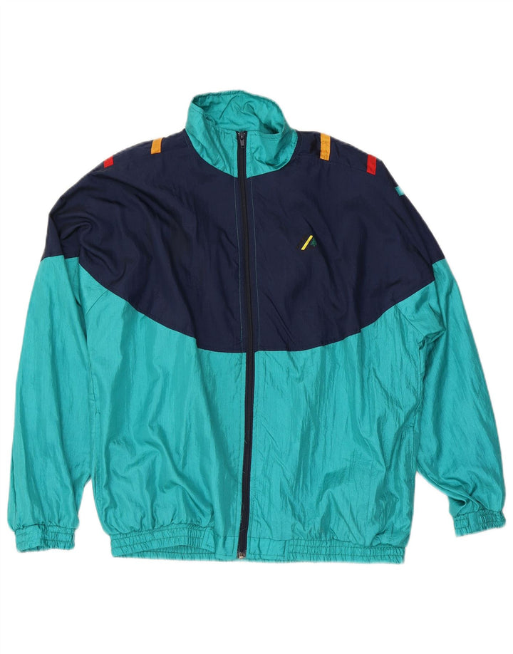 VINTAGE Herren-Trainingsanzug-Oberteil, Jacke, XL, Blau, Farbblock