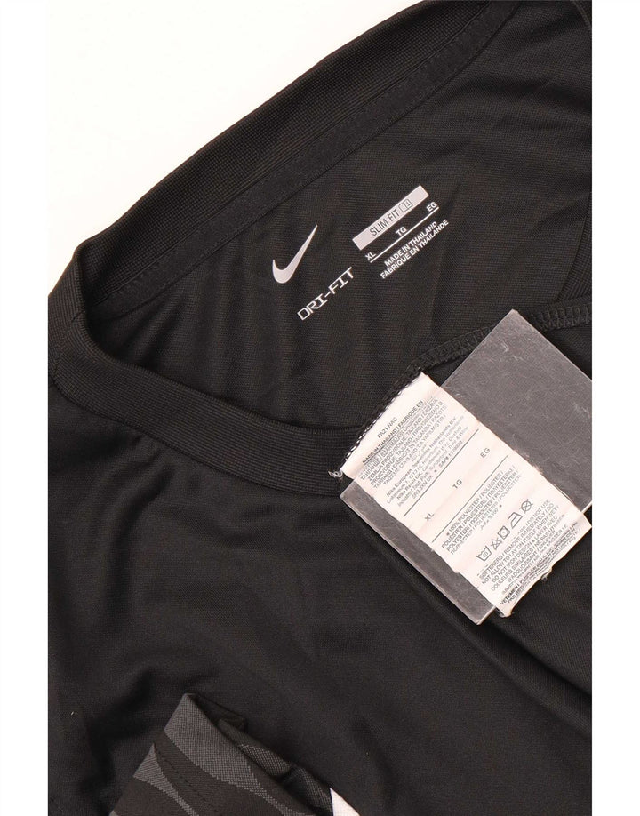 Nike Herren Dri Fit Slim Graphic T-Shirt Top XL Schwarz Polyester