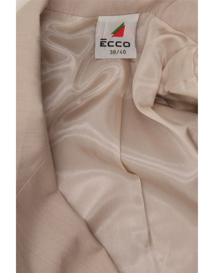 Ecco Damen Zweireiher-Blazerjacke, EU 38/40, mittelbeigefarbenes Polyester