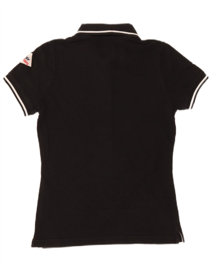 Roy Rogers Damen Poloshirt UK 12 Mittelschwarze Baumwolle