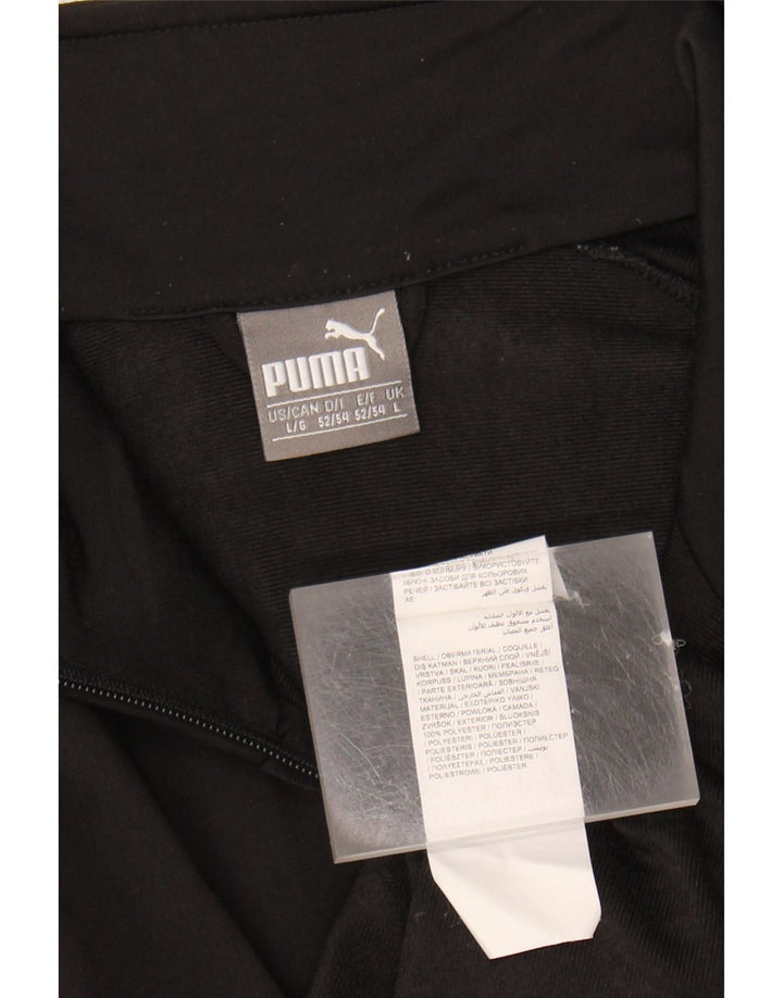 PUMA Mens Graphic Tracksuit Top Jacket Large Black Colourblock Polyester