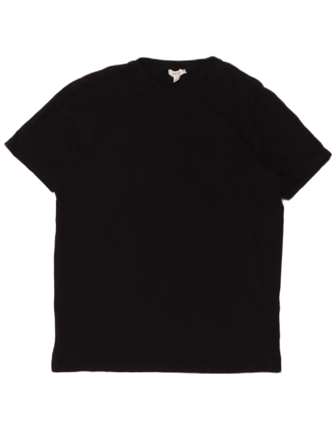 Reiss Herren T-Shirt Top Large Schwarz Baumwolle