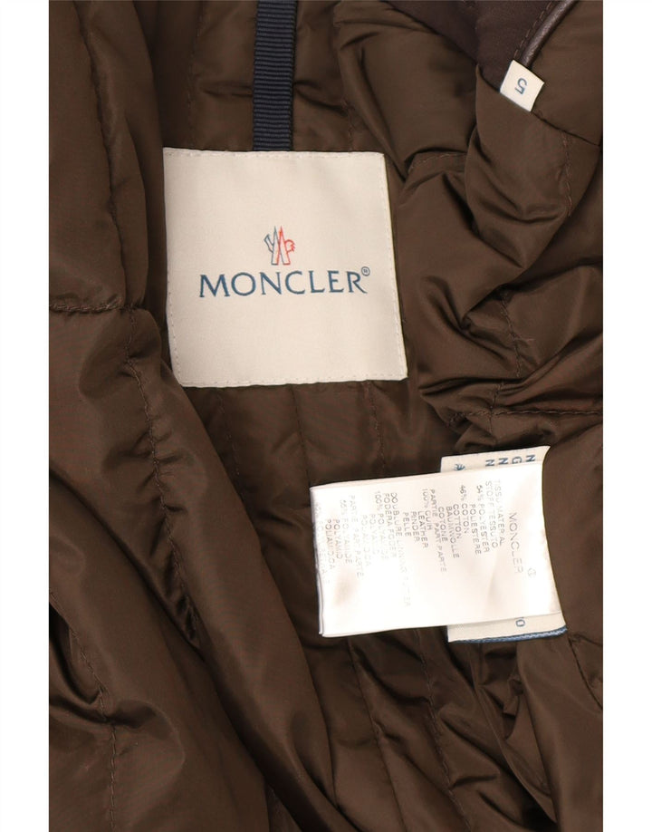 Moncler Herren gepolsterte Utility-Jacke 2XL, braunes Polyester