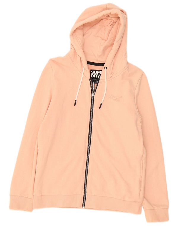 Superdry Damen-Kapuzenpullover mit Reißverschluss, Gr. 10, Größe S, Rosa, Baumwolle