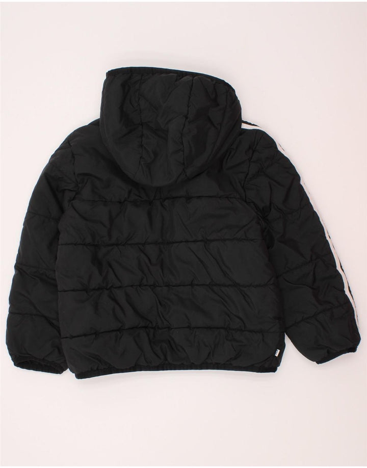 Adidas Jungen wattierte Jacke mit Kapuze, 4–5 Jahre, schwarzes Polyester