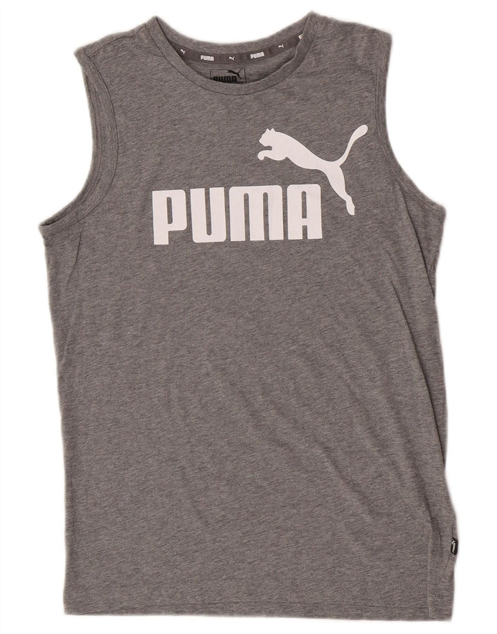 Puma Boys Graphic Vest Top 13-14 Jahre Grau meliert