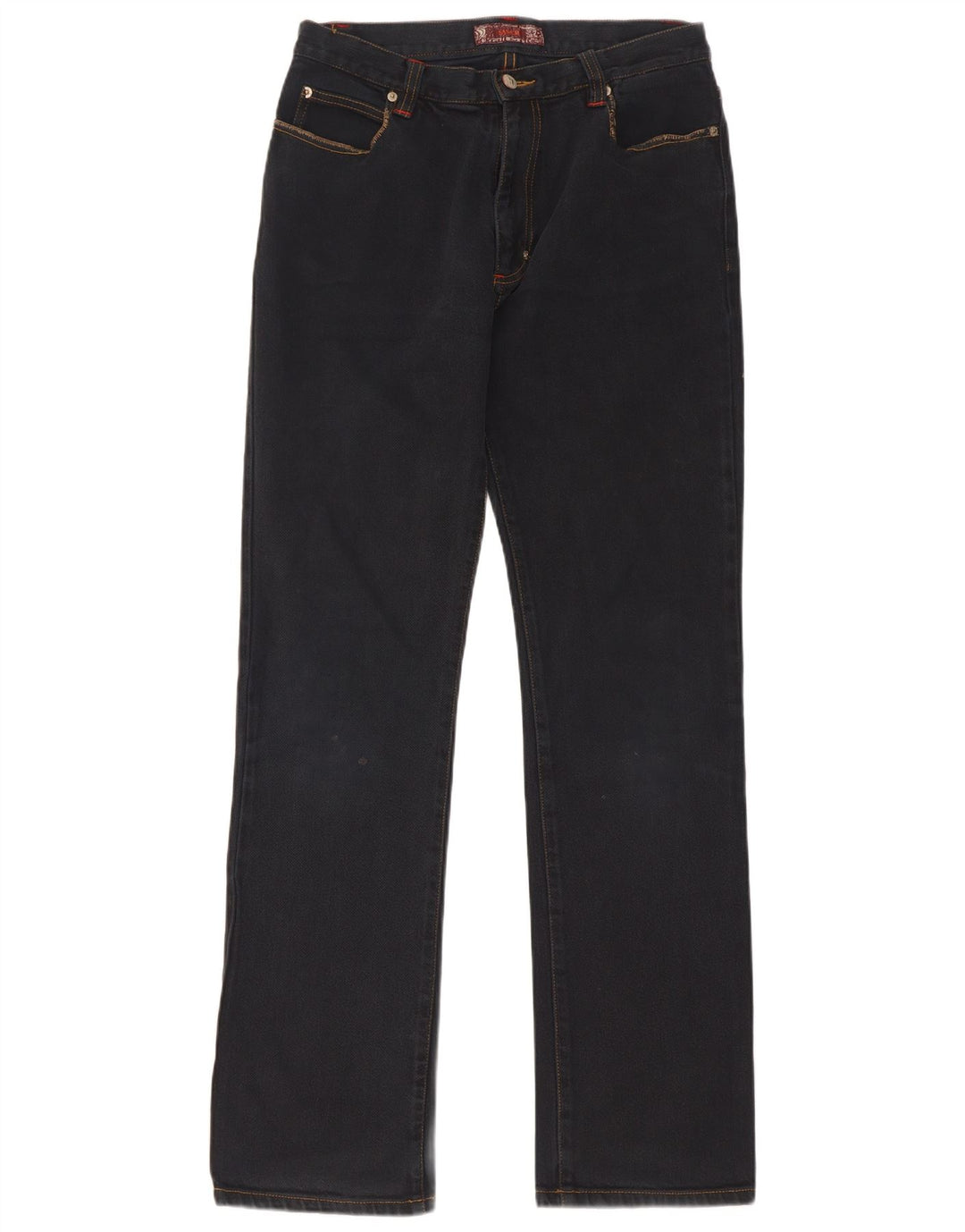 Sasch Damen Straight Jeans W32 L34 Marineblaue Baumwolle
