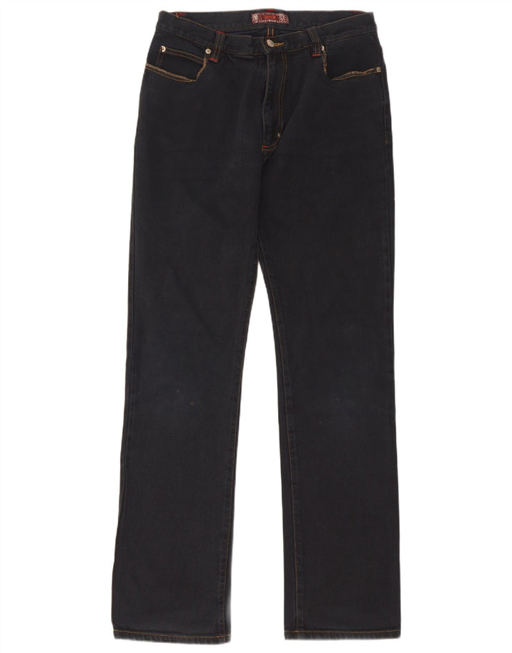 Sasch Damen Straight Jeans W32 L34 Marineblaue Baumwolle