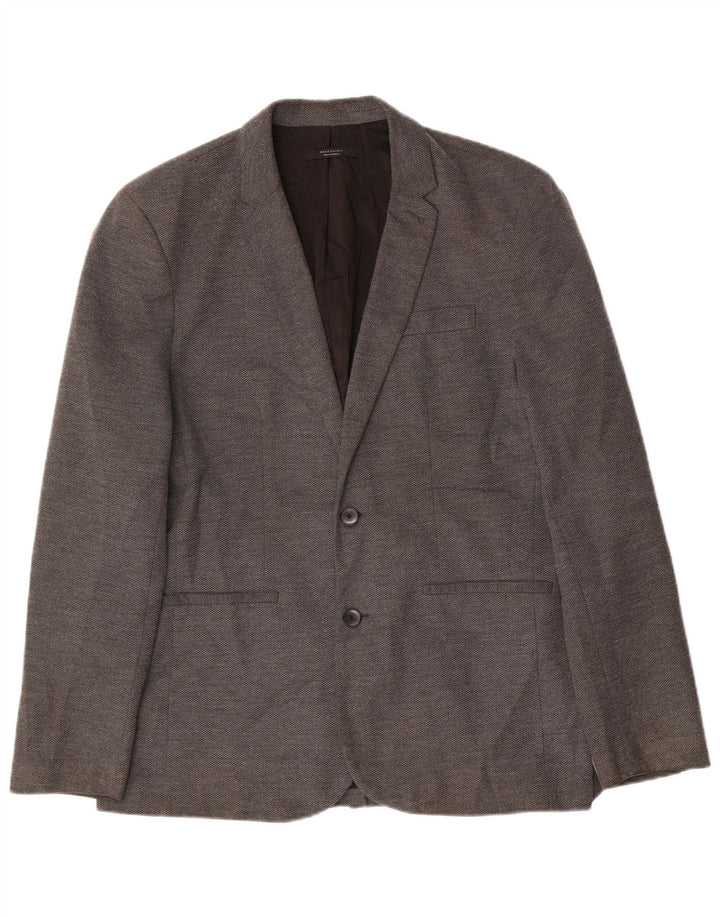 Zara Herren 2-Knopf-Blazerjacke UK 42 XL Graues Polyester