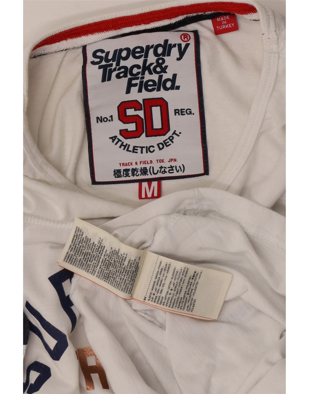 Superdry Damen Grafik-Top mit 3/4-Ärmeln, UK 12, Mittelweiß, Farbblock