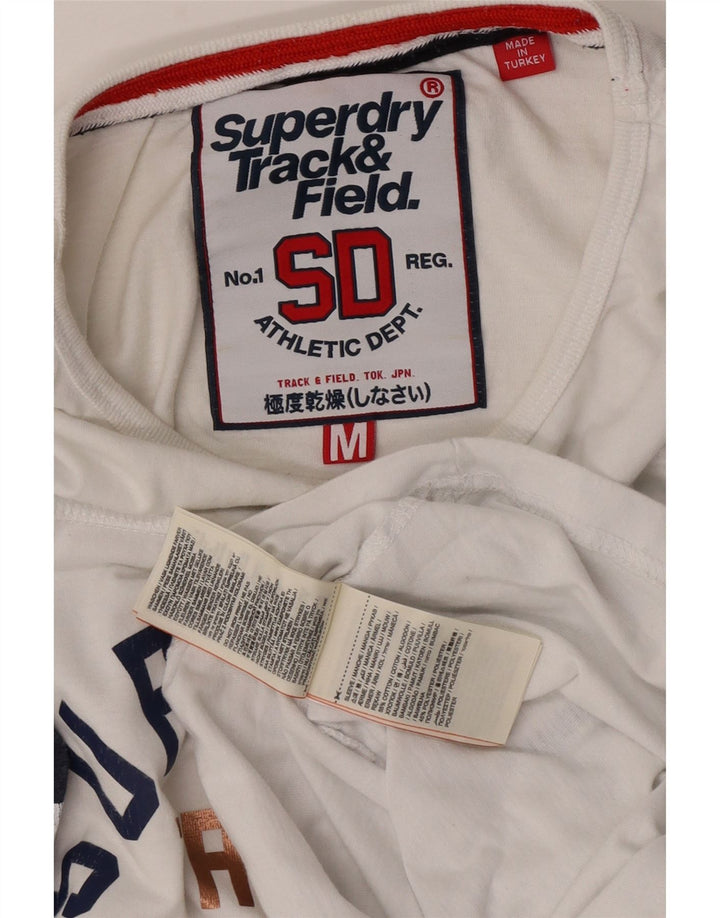 Superdry Damen Grafik-Top mit 3/4-Ärmeln, UK 12, Mittelweiß, Farbblock